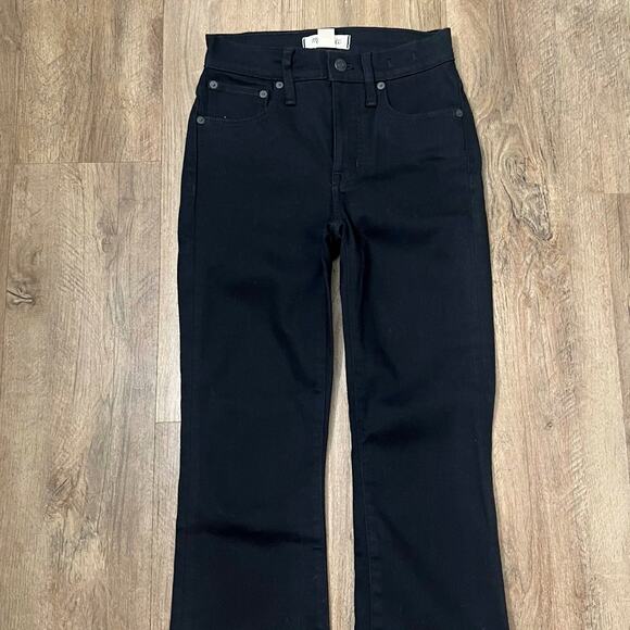 Madewell Women Cali Demi-Boot Jeans in Black Frost: TENCEL Denim Edition Size 23 - Picture 5 of 11